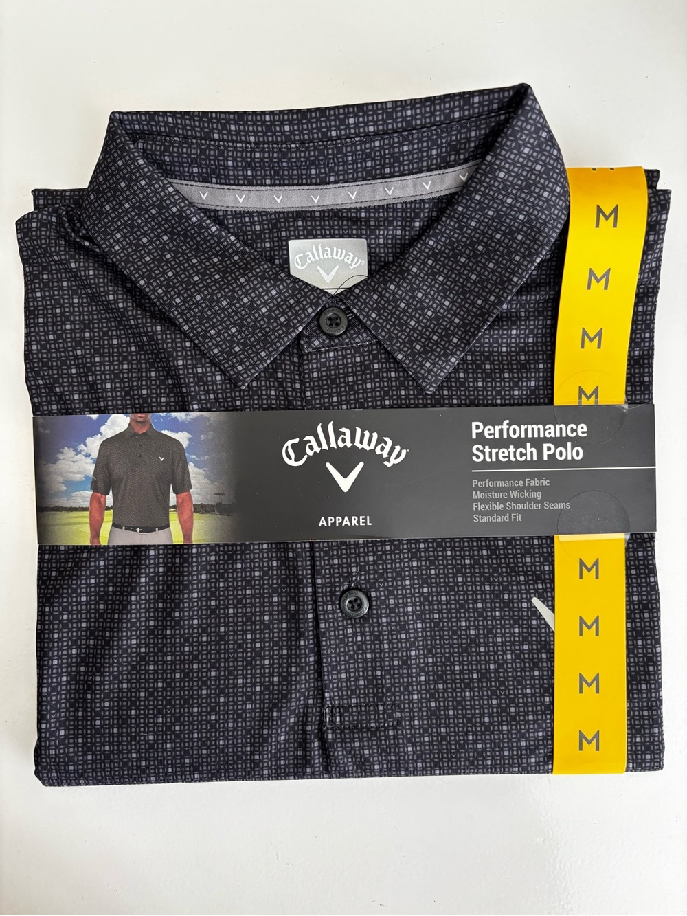 Callaway Men's Caviar Short Sleeve Opti-Dri Golf Polo Shirt Medium - NWT